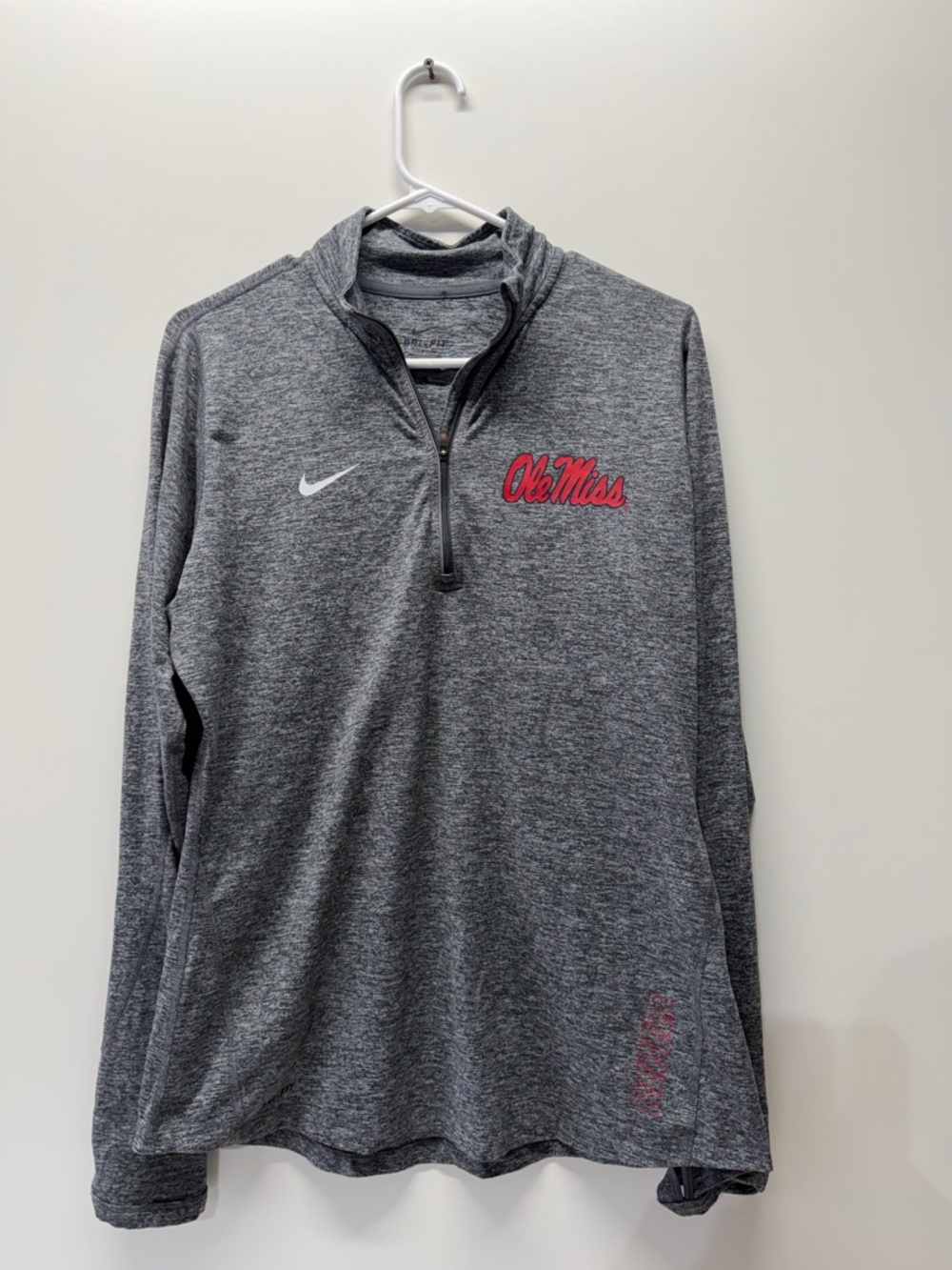 Nike Grey Ole Miss Heathered Quarter-Zip Pullover